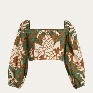 CARA CARA
Sagaponack Square-Neck Balloon-Sleeve Crop Top